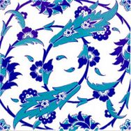 Armada Çini Ac 32 20x20 cm Selçuklu Mavi Beyaz Kütahya Çini Karo