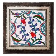 Armada Çini Ac 5 20x20 cm İznik Dönence Çiçek Desenli Çini Karo