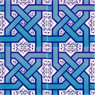Armada Çini Ac 6 20x20 cm Selçuklu Turkuaz Zincir Geçme Çini Karo