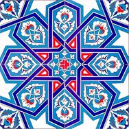 Armada Çini Ac 72 20x20 cm Selçuk Yıldızı Geometrik Çini Karo