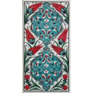 Armada Çini ED 228 10x20 cm Turkuaz Rumi Desen Eldekoru Çini Karo
