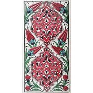 Armada Çini ED 230 10x20 cm Kırmızı Rumi Desenli Eldekoru Çini Karo