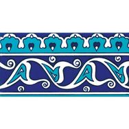 Armada Çini KS-19 İznik Rumi Desenli 10x20 cm Seramik Çini Bordür