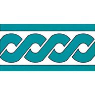 Armada Çini KS 20T 10x20 cm Turkuaz Zincir Desen Seramik Çini Bordür
