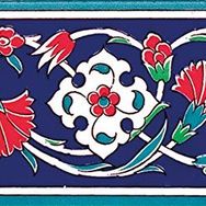 Armada Çini KS-43 Kütahya İznik Desenli 10x20 cm Seramik Çini Bordür