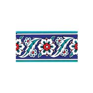 Armada Çini KS-8 İznik Rumi Desenli 10x20 cm Seramik Çini Bordür
