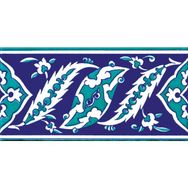 Armada Çini KS-9 İznik Rumi Desenli 10x20 cm Seramik Çini Bordür