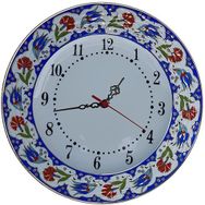 Armada Çini PRT 63 25 cm Lacivert Altın Yaldızlı Lale Karanfil Çini Saat
