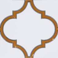 Armada Çini SP 103 20x20 cm Arabesk Sarı Beyaz Desenli Kütahya Çini