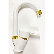 Armilla Beyaz Gold Banyo Lavabo Musluğu Bataryası