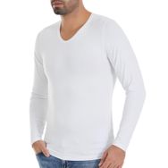 Armin Loretta 6 Adet Fanila Beyaz 485 Yıldız Erkek Bambu Uzun Kol T-Shirt