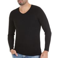 Armin Loretta 6 Adet Fanila Siyah 486 Yıldız Erkek Bambu Uzun Kol T-Shirt