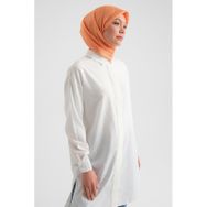 Armine 24Y4013 Beyaz Şerit Aksesuarlı Tunik