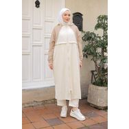 Armine 25YT539 Trend 2 Renkli Paraşüt Kumaş Yağmurluk Bej Giy Çık
