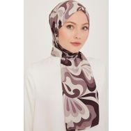 Armine 6348-2-23 Mürdüm Beyaz Şal