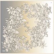 Armine 8938-21 Gümüş Sarı Çiçek Desenli Sura İpek Eşarp