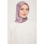 Armine 9104-83 Lila Geçişli Monogram Desen Tivil İpek Eşarp