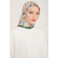 Armine 9108-84 Yeşil Çiçek Desen Sura İpek Eşarp