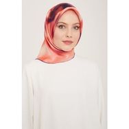 Armine 9124-82 Pembe-mavi Geçişli Çiçek Desen Tivil İpek Eşarp
