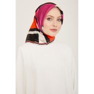 Armine 9138-36 Lila Yazı Desen Tivil İpek Eşarp