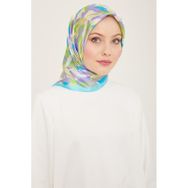 Armine 9140-53 Bebe Mavi-Lila Karma Desen Tivil İpek Eşarp