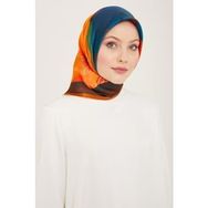 Armine 9145-09 Turuncu Batik Desen Sura İpek Eşarp