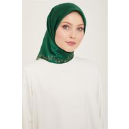 Armine 9168-89 Zümrüt Yeşili Düz Renk Tivil İpek Eşarp