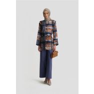 Armine Asimetrik Vatkalı Tunik 25Y4602 Puslu Mor