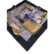 Armine Sport twill (tivil) Nostalji Özel Üretim Eşarp Siyah Gri Gold Eşarp