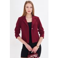 Armonika ARM-22Y001237 Kadın Bordo Tek Düğmeli Crop Ceket