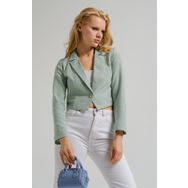 Armonika ARM-23Y001064 Kadın Mint Tek Düğmeli Crop Ceket
