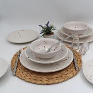 Arna Porselen Point Karamel 18 Parça 6 Kişilik Yemek Takımı