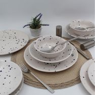 Arna Porselen Point Kobalt 24 Parça 6 Kişilik Yemek Takımı