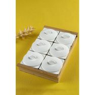 Arow TR-3207 Porselen Herme Beyaz 7 Parça Bambu Tepsili Kahvaltılık