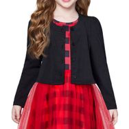 Arshiner Siyah Puf Kollu Kız Çocuk Bolero