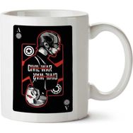 Art Hediye 01 Captain America Civil War Black Card İki Tarafı Baskılı Kupa Bardak