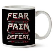 Art Hediye 01 Fear Pain Defeat Does Not Exist Karate Kid Quote Iki Tarafı Baskılı Kupa Bardak