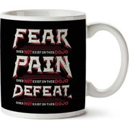Art Hediye 01 Fear Pain Defeat Does Not Exist Karate Kid Quote Iki Tarafı Baskılı Kupa Bardak