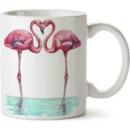 Art Hediye 01 Flamingo Aşk İki Tarafı Baskılı Kupa Bardak