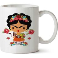 Art Hediye 01 Frida Catu İki Tarafı Baskılı Kupa Bardak