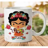 Art Hediye 01 Frida Catu İki Tarafı Baskılı Kupa Bardak