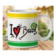 Art Hediye 1-076 I LOVE BRAZİL İki Tarafı Baskılı Kupa Bardak