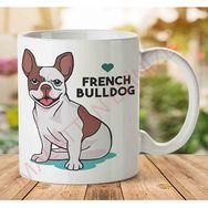 Art Hediye 1-1131 Love French Bulldog İki Tarafı Baskılı Kupa Bardak