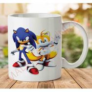 Art Hediye 1-1222 Sonic Karakter İki Tarafı Baskılı Kupa Bardak