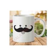 Art Hediye 1-1577 Moustachiojpeg İki Tarafı Baskılı Kupa Bardak