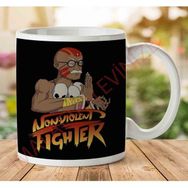 Art Hediye 1-1622 Non Violent Fighter Gandhi Street Fighterjpeg İki Tarafı Baskılı Kupa Bardak