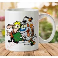 Art Hediye 1-1887 Ren and Stimpy Calvin and Art Hediye Hobbes Costumesjpeg İki Tarafı Baskılı Kupa Bardak