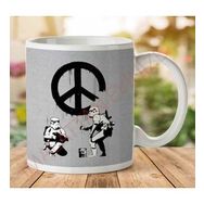 Art Hediye 1-2071 Star Wars Stormtrooper Banksy İki Tarafı Baskılı Kupa Bardak