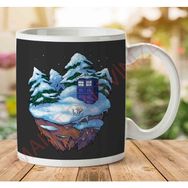 Art Hediye 1-2163 Tardis On A Floating Winter Island Doctor Who İki Tarafı Baskılı Kupa Bardak
