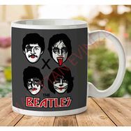 Art Hediye 1-2175 the Beatles x Kiss İki Tarafı Baskılı Kupa Bardak
